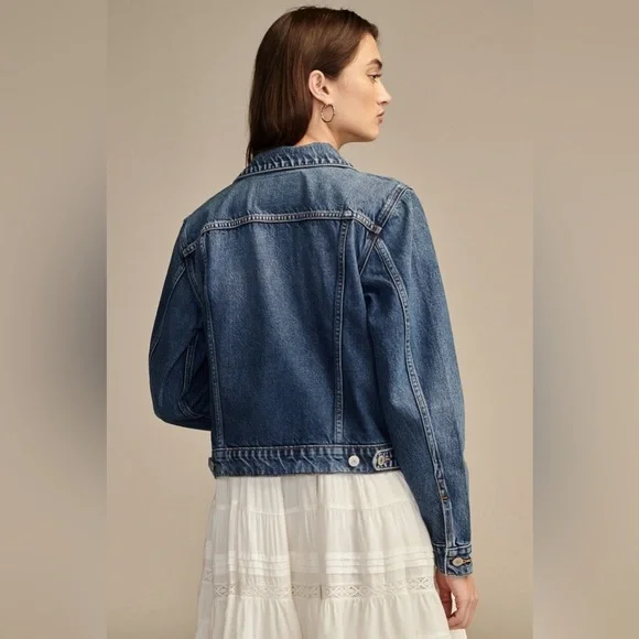 Jeans Jacket Denim Cotton by Lucky Brand Size M - Picture 8 of 11